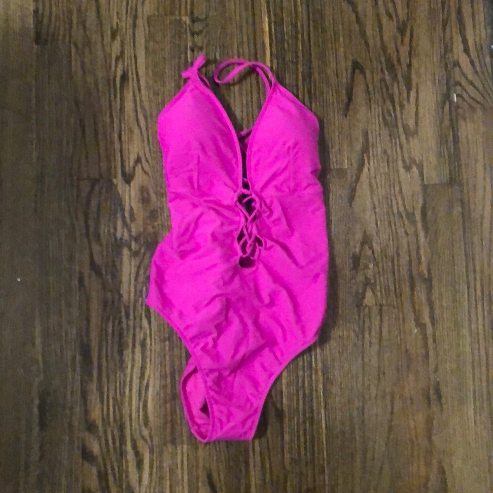 Nwt hot pink one piece bathing suit with straps